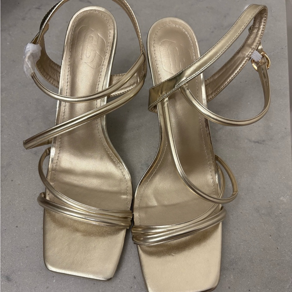 SHEIN Gold Strappy Heels